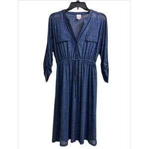 Siren Lilly Women’s Maternity Denim Blue Midi Dress Camisole Dress Size Large